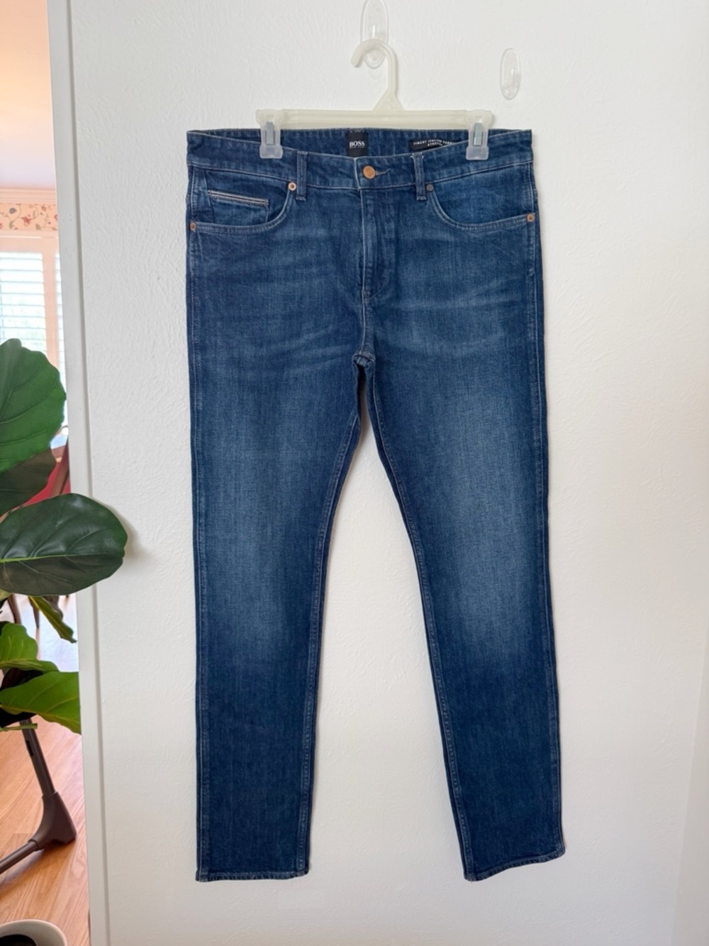 Hugo Boss Delaware Blue Washed Slim Fit Jeans Sz 34x32